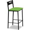 ASTIMESA - Sgabelli da cucina alti rivestiti con schienale - Struttura nera e seduta in ecopelle - Colore sedile: verde. Contenuto della confezione: 1 pezzo - Misure: 90 cm (altezza totale)