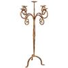 Biscottini candelabro in Ferro battuto 49x49x94 - Candelabro da Terra Finitura Crema - Candeliere Shabby - Accessori Vintage casa arredo