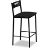 ASTIMESA - Sgabelli da cucina alti rivestiti con schienale, struttura nera e seduta in ecopelle, colore sedile: nero. Contenuto della confezione: 1 pezzo - Misure: 90 cm (altezza totale)