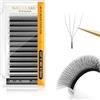 NAGARAKU 4D Extension Ciglia W Delle Ciglia Ciuffetti W Forma Tessuto a Mano Risparmio di Tempo Premade Fan Eyelash Extension Russian Volume Ventole Professional Naturali Ciglia Nero(0.07mm D 8-15mm)