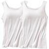 AOOPOO 2PCS Canottiera Donna con Reggiseno Incorporato Canottiera Senza Maniche con Reggiseno, Donna Regolabile con Cinturino a Spaghetti, Canotta Imbottita, Comoda Canottiera Yoga, M-4XL