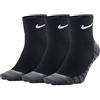 Nike U Nk Dry LTWT Qtr 3Pr, Calze Unisex - Adulto, Nero/Bianco, M