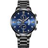 Basfur Orologio Basso-Mon-Ho-113-03, Cinturino nero/quadrante blu, Modern