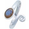 mantraroma Anello in argento 925 labradorite verde e blu regolabile con pietra preziosa in vero argento sterling da donna, regalo