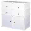 DecHome - Armadio Scarpiera Modulare In Plastica 6 Cubi Bianco 75x37x73 cm