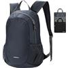 WATERFLY Zaino ultraleggero, pieghevole, 18 l, piccolo imballabile, zaino da trekking, leggero, sottile, sportivo, per sport, attività all'aperto, escursioni, viaggi, viaggi in città, shopping, uomo e