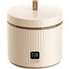 TOKIT Cuociriso PRO 1,5L Rice Cooker Mini, Risottiera Elettrica con Pulsante Touch del Display per 1-3 Persone Interno Antiaderente Rivestito in Ceramica Idee Regalo Donna Uomo Coppia Alunni (Beige)