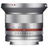 Samyang F1220506102 - Obiettivo fotografico CSC-Mirrorless per Sony E (lunghezza focale fissa 12mm, apertura f / 2-22 NCS CS, diametro filtro: 67mm), argento
