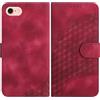JayModCase Cover per iPhone SE 2022/2020 / iPhone 8 / iPhone 7 (4,7 Pollice),Flip Custodia in Pelle PU con Kickstand Porta Carte Magnetica Chiusa Custodia per iPhone SE 2022 (Rosa Rossa)