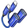 JSAUX Adattatore da USB C a USB 3.1 [confezione da 2], Cavo OTG adattatore USB C Blu