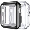 Upeak Cover per Apple Watch Series 3 2 1 Custodia 38mm, 2 Pacchi Protettiva Case in Morbido TPU Compatibile con iWatch Series 1/2/3, Chiaro/Nero