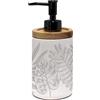 Douceur d'Intérieur Amber Dispenser Sapone, Diametro 7,50 x 17 cm, Ceramica Stampata e Bambù