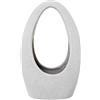 DRW Vaso a forma di cesto in ceramica Texture Sabbia bianca 14x20x35 cm