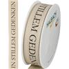 Halbach Seidenbänder Lutto a pelo | 25 mm x 18 m | Elegante nastro per lutto per eventi commemorativi e per confezionare regali di lutto, colore: lino/nero
