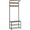 Vicco Appendiabiti da parete Fyrk, Rovere/Nero, 70 x 190 cm