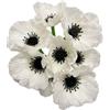 Rikyo 10 steli 27,9 cm bouquet di fiori artificiali di papavero, non sbiadiscono PU, fiori selvatici falsi per tavolo da cucina, centrotavola per casa, verde,matrimonio,fondale con arco da parete (bianco)