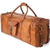 Berliner Bags Borsone Pelle New York XXXL Weekender per Palestra Viaggi Uomo Donna Vintage Marrone