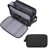 BAGSMART Beauty Case da Viaggio Uomo Donna, Borsa da Toilette con Doppia Apertura A Cerniera, Accessori da toilette Borsa da barba, Borsa per Cosmetici, Pellicola in Pelle Nero, Grande
