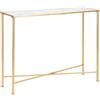 Decor Space Console struttura in metallo color oro ripiano in vetro con farfalle per interni