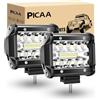 PICAA LED Luce da Lavoro, 2X 4 pollici 8D 60W Faro da Lavoro Led Tripla Fila Combo Led Luci di Lavoro Fuoristrada a Led per FUORI STRADA Moto 4WD SUV ATV UTV Camion 12V 24V