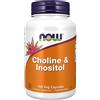 Now Foods, Choline & Inositol, 500mg, 100 Capsule vegane, Testato in Laboratorio, Vitamina B, Senza Glutine, Senza Soia, Vegetariano