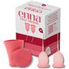 Enna Cycle M- 2 COPPETTA Mestruale + CONTENITORE per la STERILIZZAZIONE /FDA Approvata /3 TAGLIE / SILICONE di grado MEDICALE
