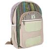 GURU SHOP Zaino colorato etnico canapa - beige/rosso, uomo/donna, 35 x 24 x 15 cm, fantasia borsa in tessuto, verde, Taglia unica