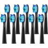 Teeteck 10 Testine per Spazzolino da Denti Compatibili con FW/SG D7/D8/FW507/508/551/917/959/D1/D3-Nero