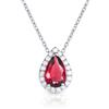 Diamond Treats Collana con Ciondolo Rosso a Forma di Pera, Collana a Goccia in Argento Sterling 925 con Zirconi Rossi, Collana Rossa per Donna e Ragazza, Collana Rosso Rubino con Confezione Regalo