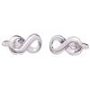 GS CUFFLINKS Gemelli con simbolo dell'infinito, colore argento, simbolo dell'infinito, simbolo dell'amore eterno, gemelli per camicia, in scatola GS, Metallo