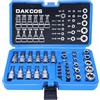 DAKCOS 34 pezzi torx set e set di prese esterne femminili, 5/16, 3/8, 1/4 drive E4-E20 set di dadi e T10-T60 star sockets sicurezza bit