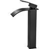 Coleniny Rubinetto Bagno Cascata Nero, Coleniny Miscelatore Lavabo Bagno, Rubinetto Bagno Lavabo Alto con altezza bocca 235mm, Miscelatore Monocomando per Bagno Può Regolazione a Caldo e Freddo G3/8