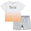 Levi's Tee And Short Set SBSS241 T-Shirt, Blu (Niagra Mist), 12 Mesi Bambini e Ragazzi