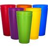 Yalin Bicchieri di plastica da 907,2 g, bicchieri grandi, bicchieri da tè freddo, infrangibili, lavabili in lavastoviglie, senza BPA, set da 12 in 6 colori assortiti