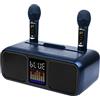 Auveach Karaoke Professionale Completo con 2 Microfoni Altoparlante Portatile Wireless 5.0 PA System per Feste Attività Picnic Supporta USB/TF/Phone/TV/PC