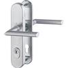 HOPPE STOCKHOLM - Maniglia per porta d'ingresso, 88 mm, in acciaio inox opaco, cilindro profilato per porta di spessore 62 - 72 mm, con protezione nucleare, test: RC2 secondo EN 1906, 1 guarnizione di