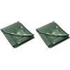 Labor 21297 Telone polietilene rinforzato con occhieli, Verde, 2 x 3 m (Confezione da 2)