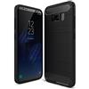 COPHONE® - Cover Nero Compatible Samsung Galaxy S8 PLUS in Fibra di Carbonio, Antiscivolo. Custodia Galaxy S8 PLUS Silicone Molle Black, Anti-Urto