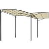 Outsunny Gazebo Pergola da Giardino in Acciaio con Copertura, Tettoia Apribile, Tessuto Beige 300x250cm | Aosom Italy|Aosom