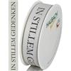 Halbach Seidenbänder Lutto a pelo | 25 mm x 18 m | Elegante nastro per lutto per eventi commemorativi e per confezionare regali di lutto, colore: grigio chiaro/nero