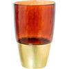 DRW Vaso da tavolo in vetro marrone e oro 19x19x28,5 cm