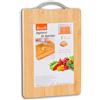 IPEA Tagliere Rettangolare in Legno Con Manico in Metallo per Verdure, Frutta, Salame - 32 X 22 cm - Tagliere da Cucina Multiuso per Tagliare e Servire Antipasti, Pane, Formaggi - Vassoio Bambù