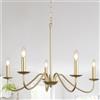 ASHUAQI Lampadario Soggiorno Oro, 5 Luci Classico Candela Lampadario a Sospensione, Base E14 Moderno Industrial Lampadari, Altezza Regolabile Vintage Lampadario per Camera da Letto, Cucina, Corridoio