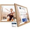 CABBEL confezione doppia (set di 2) cornice 20x20 cm, Rovere, robusta cornice in legno MDF, plexiglass infrangibile,