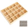 Ciieeo Organizer Per Cassetti Con 20 Scomparti Scatola Portaoggetti in Legno Per Biancheria Intima Calzini Mutandine Contenitore Impilabile Salvaspazio Per Armadio E Cassetto