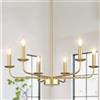 ASHUAQI Lampade da soffitto soggiorno, 6 luci, lampada da soffitto dorata, E14, lampada a sospensione classica moderna, lampada vintage da soffitto per camera da letto, cucina, sala da pranzo
