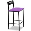 ASTIMESA - Sgabelli da cucina alti rivestiti con schienale - Struttura nera e seduta in ecopelle - Colore sedile: melanzana. Contenuto della confezione: 1 pezzo - Misure: 90 cm (altezza totale)