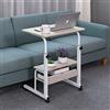 Emall Life Tavolino da tavolo, regolabile per divano/letto, scrivania portatile con ruote, sopraletto, con ripiano aperto, 60 x 40 cm