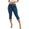 DANMISUL Donna Capri Jeans Vita Alta Stretch Slim Butt Lift Skinny Jean Boyfriend Denim Pants,Blu,XL