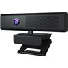 RIYAN 1080P USB Webcam Computer Camera con Altoparlante HiFi Microfono Videoconferenza Accessori per PC Laptop, 500438359